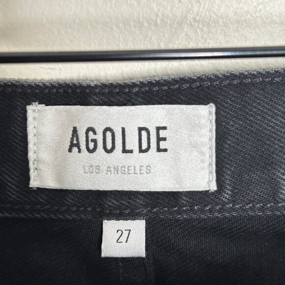 AGOLDE Cherie High Rise Distressed Straight Jeans Washed Black Sz 27 {3A26} - Picture 4 of 5